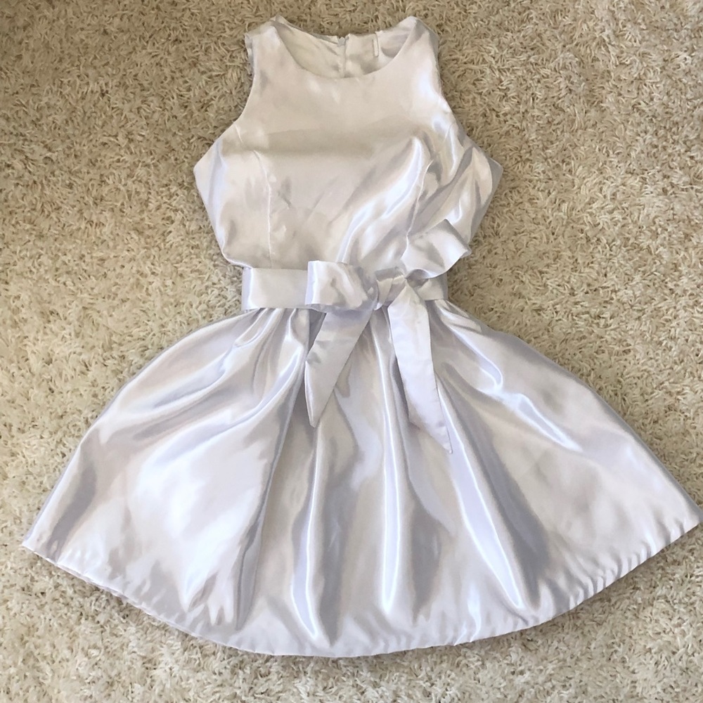 Satin white cocktail dress